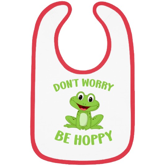 Don'T Worry Be Hoppy I Love To Be Happy Crazy Frog Bibs