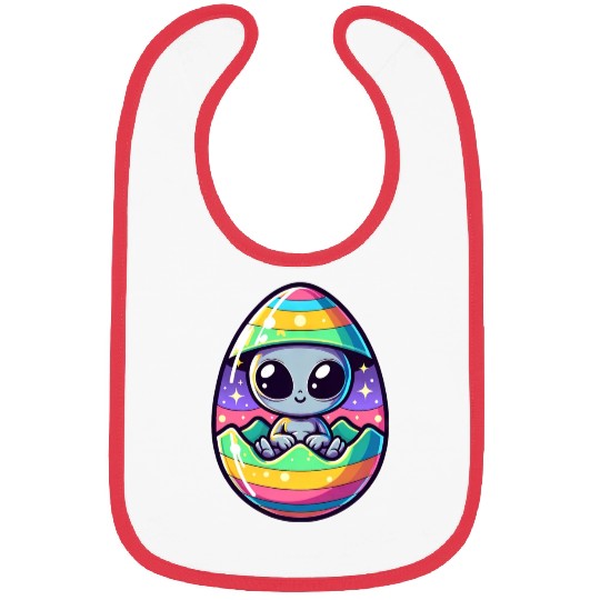 Alien Easter Egg Hatching: Colorful Surprise Bibs