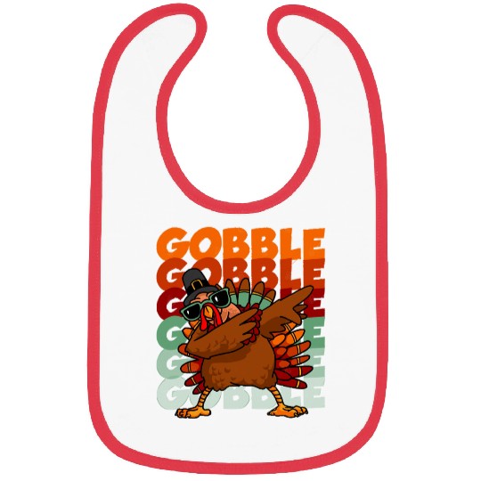 Dabbing Turkey Bibs Thanksgiving Gobble