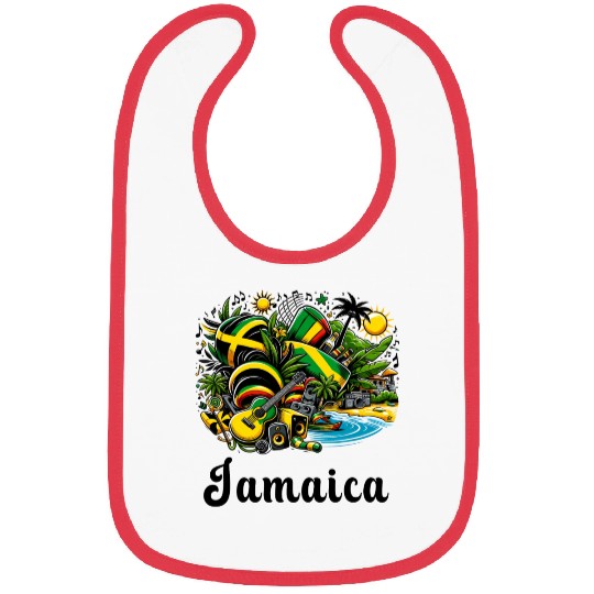 Jamaica Caribbean flag design Bibs