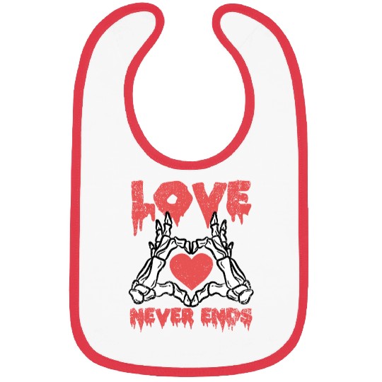 LOVE NEVER ENDS - SKELETON HEART SHAPE Bibs