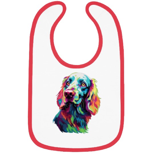 Watercolor Colorful English Setter Bibs