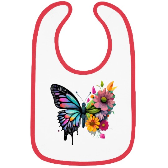 Metamorphora Butterfly Nature Flowers Branches Bibs