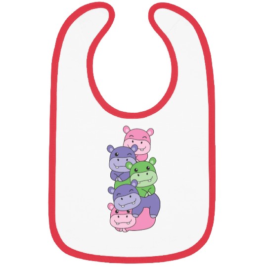 Trigender Flag Pride Lgbtq Cute Hippo Bibs