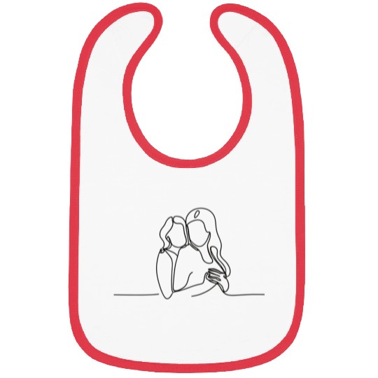 Line Art Lesbian Couple Bibs