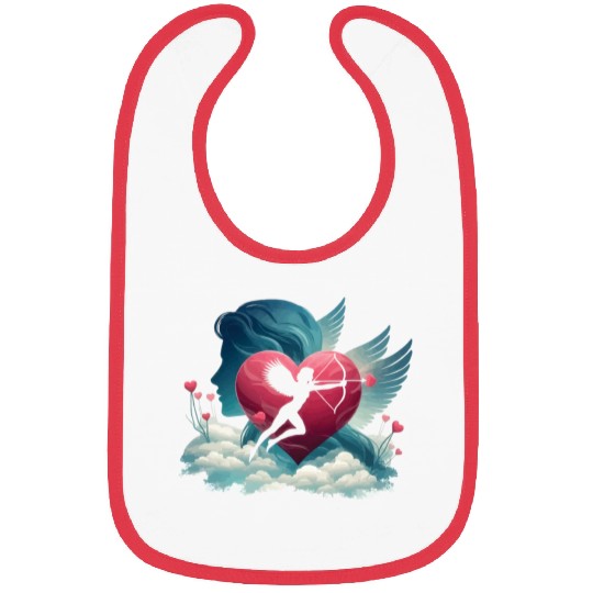 Valentine's Day with heart and Cupid. Love Heart Bibs