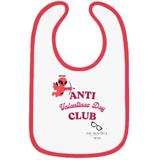 Anti Valentines Club Beautiful Nerd by Tavia Linen Bibs