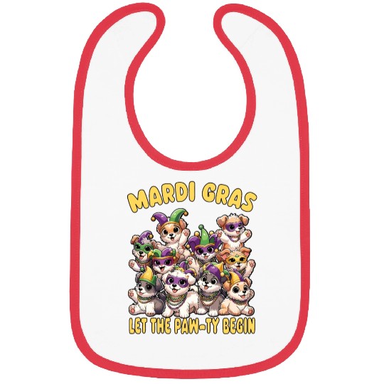 Mardi Gras Puppies Masquerade -Dog Lover Bibs