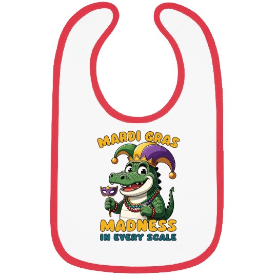 Mardi Gras Crocodile Masquerade Lover Bibs