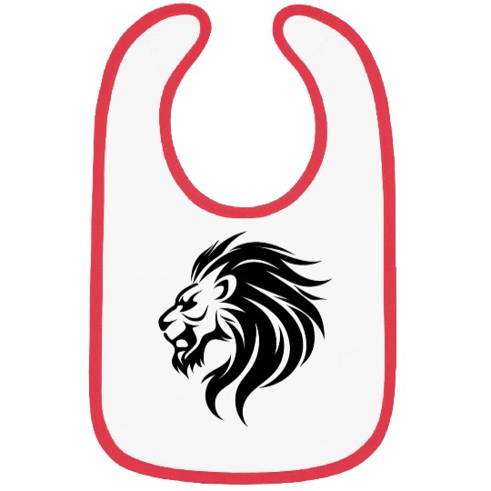 Angry Lion Head Tattoo Style Waving Mane Bibs