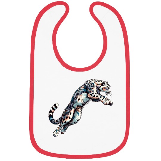 Snow Leopard Leopard White Leopard Bibs