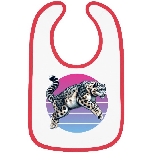 Snow Leopard Leopard White Leopard Bibs