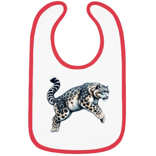 Snow Leopard Leopard White Leopard Bibs