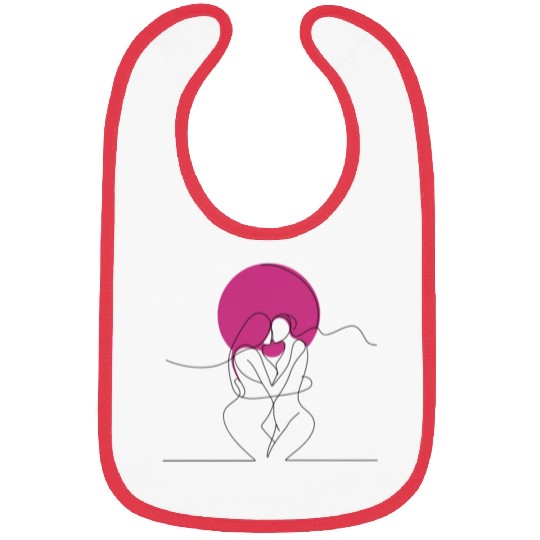 Lesbian Couple Elegant LGBT Line Art Bibs