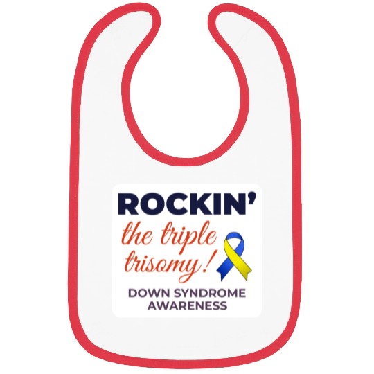 Down Syndrome Awareness Triple Trisomy Rock Bibs