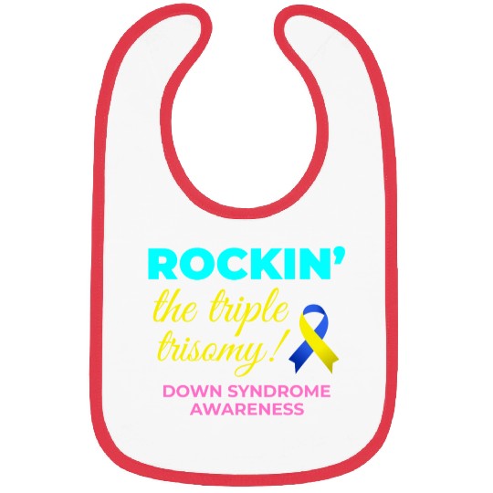 Down Syndrome Awareness Triple Trisomy Rock Bibs
