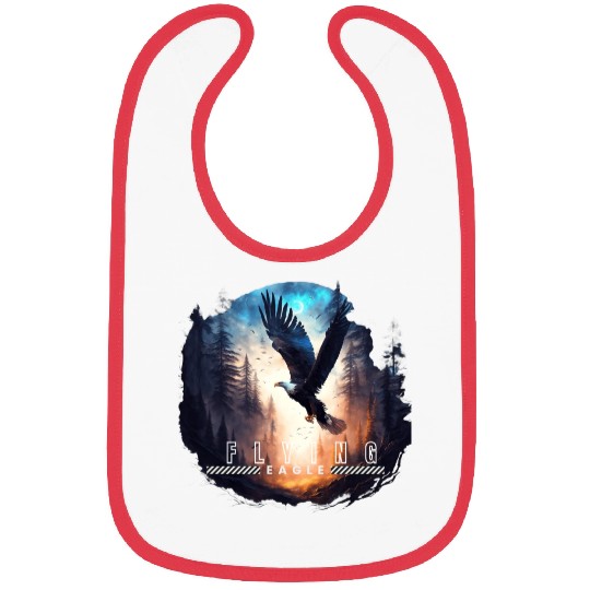 Forest and flying eagle Bibs