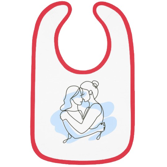 Abstract Line Art Lesbian Couple Bibs