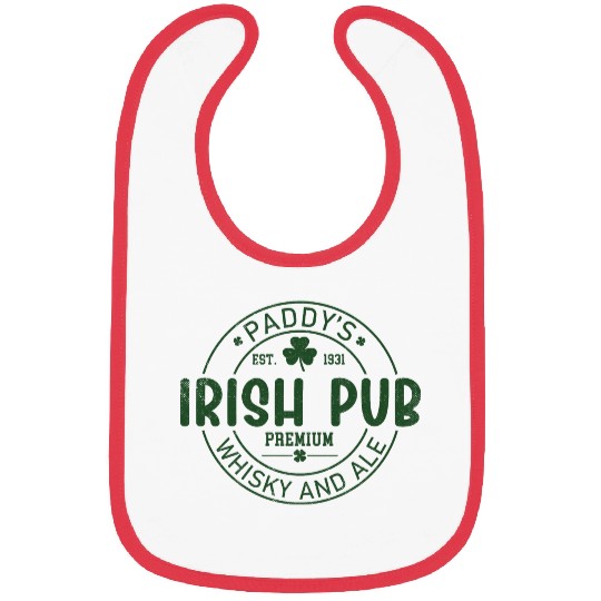 Irish Pub Whisky and Ale, St Patricks Day Bibs