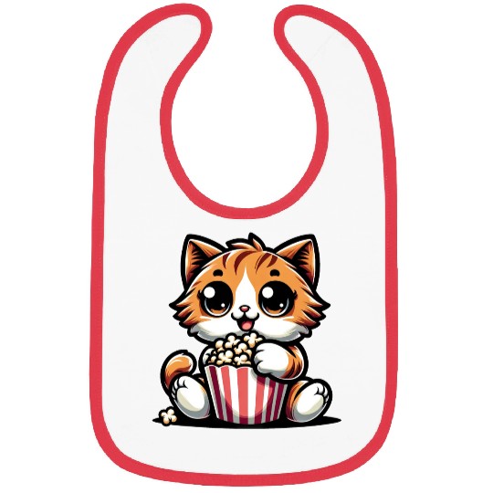 Cinema Cat, Cute Tomcat with Popcorn Bibs