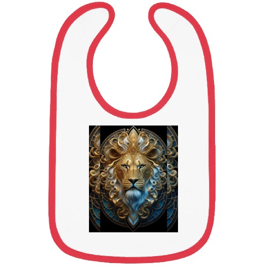 1920s Art Deco lion, gold Bibs