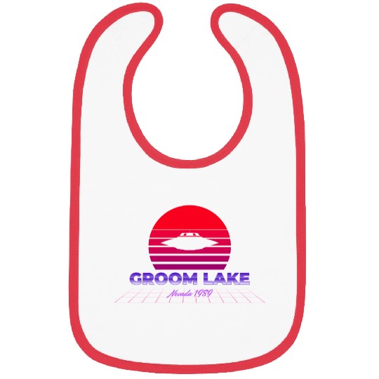 Area 51 Groom Lake 1947 Retro UFO Sunset Violett Bibs