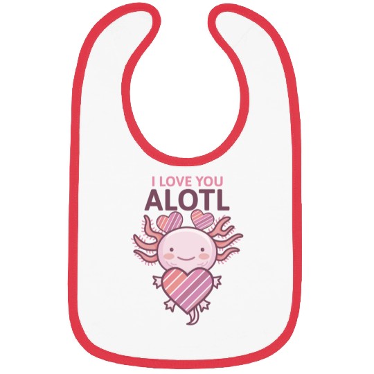 Axolotl Cute I love you alotl Fitted Bibs