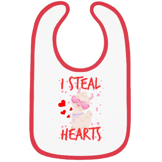 Cute Llama alpaca valentine day for couples Bibs