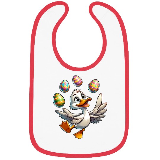 Easter Duck Juggling Eggs, Artistic Drake Bibs