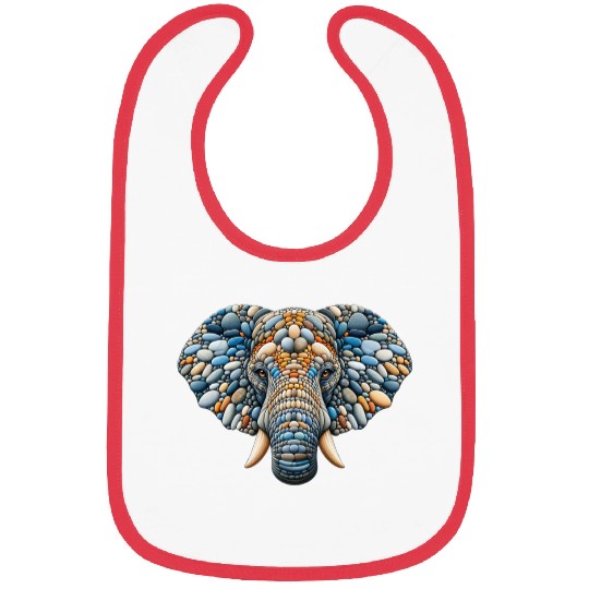 Serene Azure Elephant Pebble Art Portrait Bibs