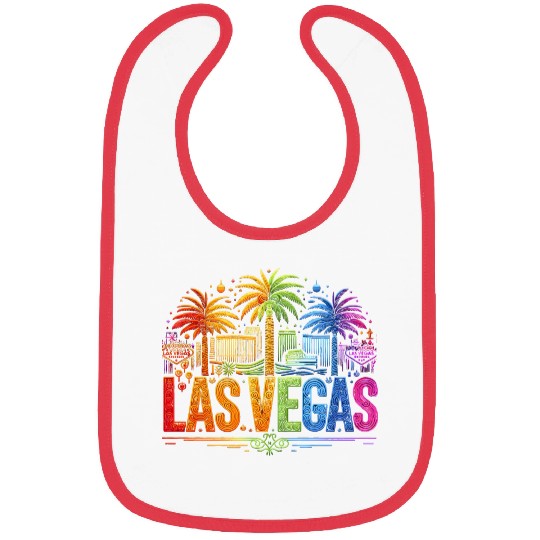 RAINBOW VIBRANT NEON LIGHTS ILLUMINATE LAS VEGAS Bibs