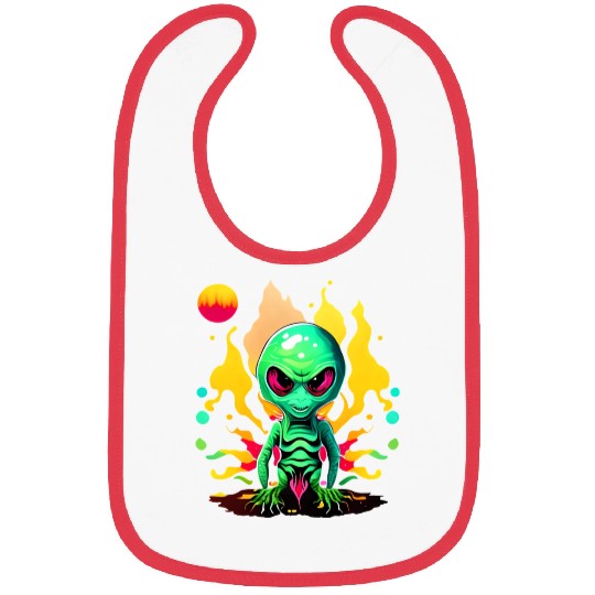 Green Alien Design Bibs
