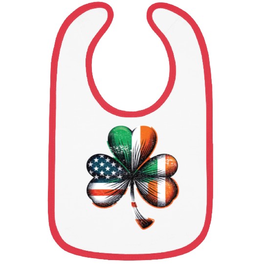 Irish American Shamrock Stars Stripes Bibs
