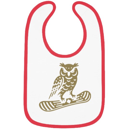 Minimalist Design: Owl Snowboarder Silhouette Bibs