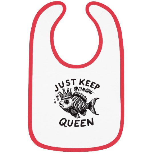 Motivational Queen Fish Bibs