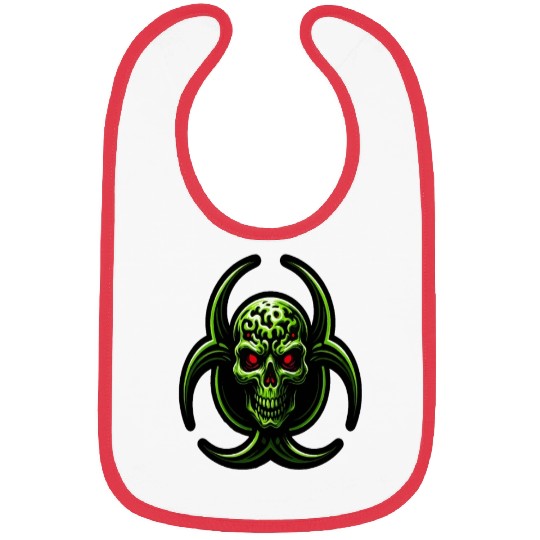 Green Biohazard Zombie Alien Bibs
