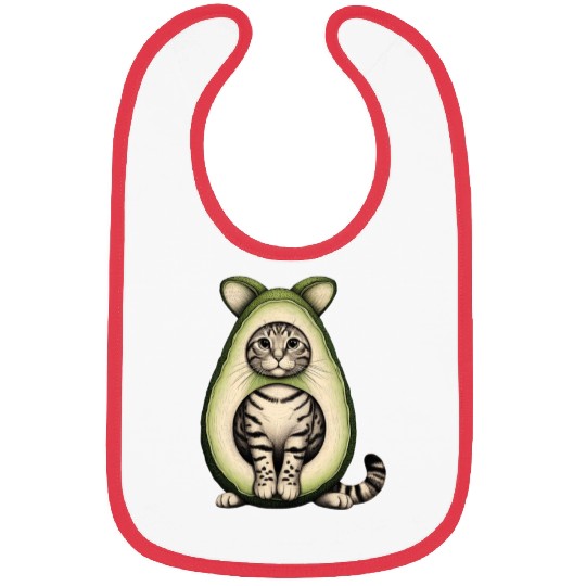 Avocado Cat Bibs