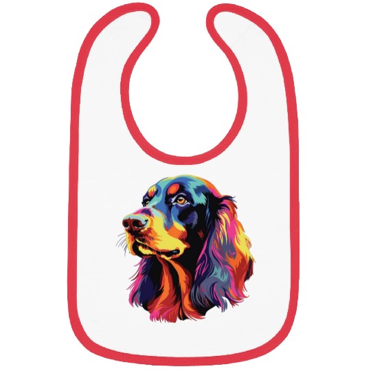 Watercolor Colorful Gordon Setter Bibs