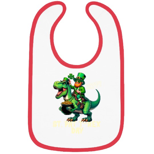 Happy St Pat-Rex Day Dinosaur Boys St Patricks Day Bibs