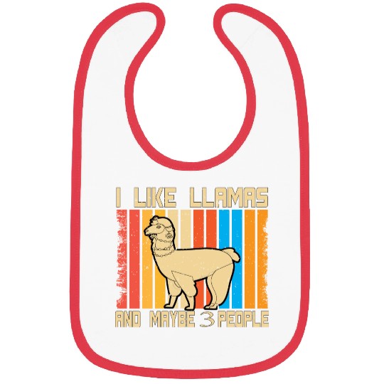 Vintage Llama I Like Llamas And Maybe 3 People T-S Bibs