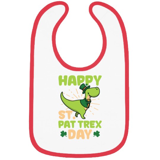 Funny St Patricks Day Happy St. Pat T-Rex Day Bibs