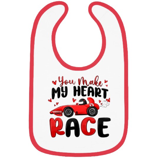 you make my heart race valentine's day Bibs