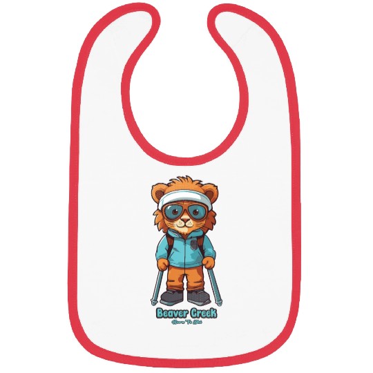 Cute Lion Skiing Beaver Creek Bibs
