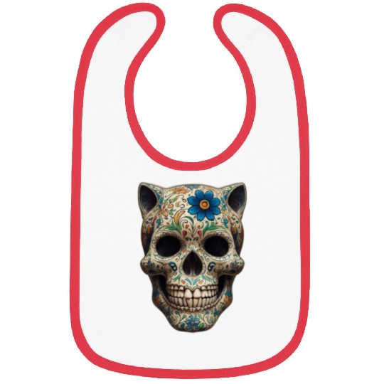 Talavera cat skull Bibs