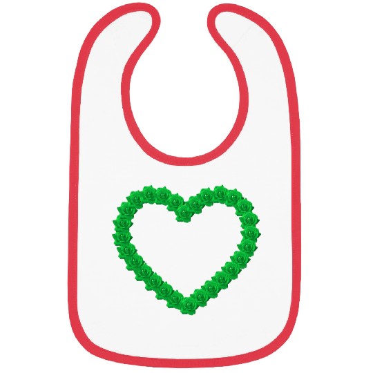 Green Heart Roses Bibs