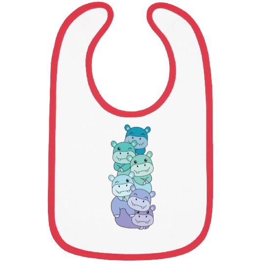 Neptunic Flag Pride Lgbtq Cute Hippo Stack Bibs