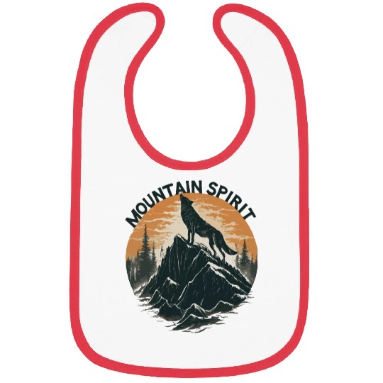 Mountain Majesty Wolf Howling on the Peak Bibs