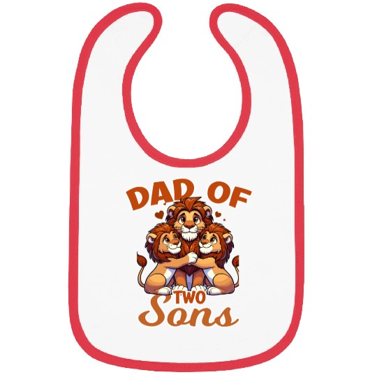 Dad of Two Sons Lion Family for a Dad, Father and Bibs