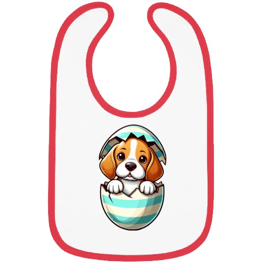 Colorful Beagle Dog Easter Egg Hatching Design Bibs