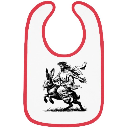 Jesus Riding the Easter Bunny Bibs